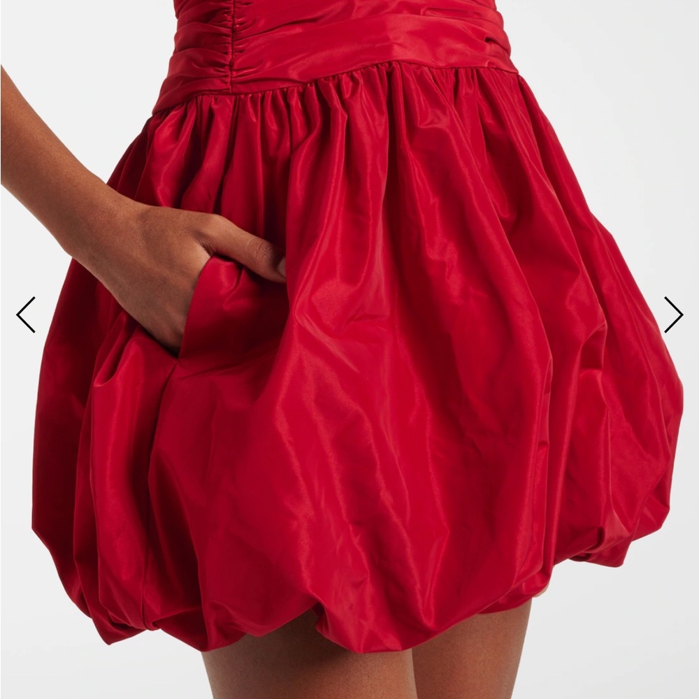 STAUD Red Ruched Mini Dress - Picture 6 of 12
